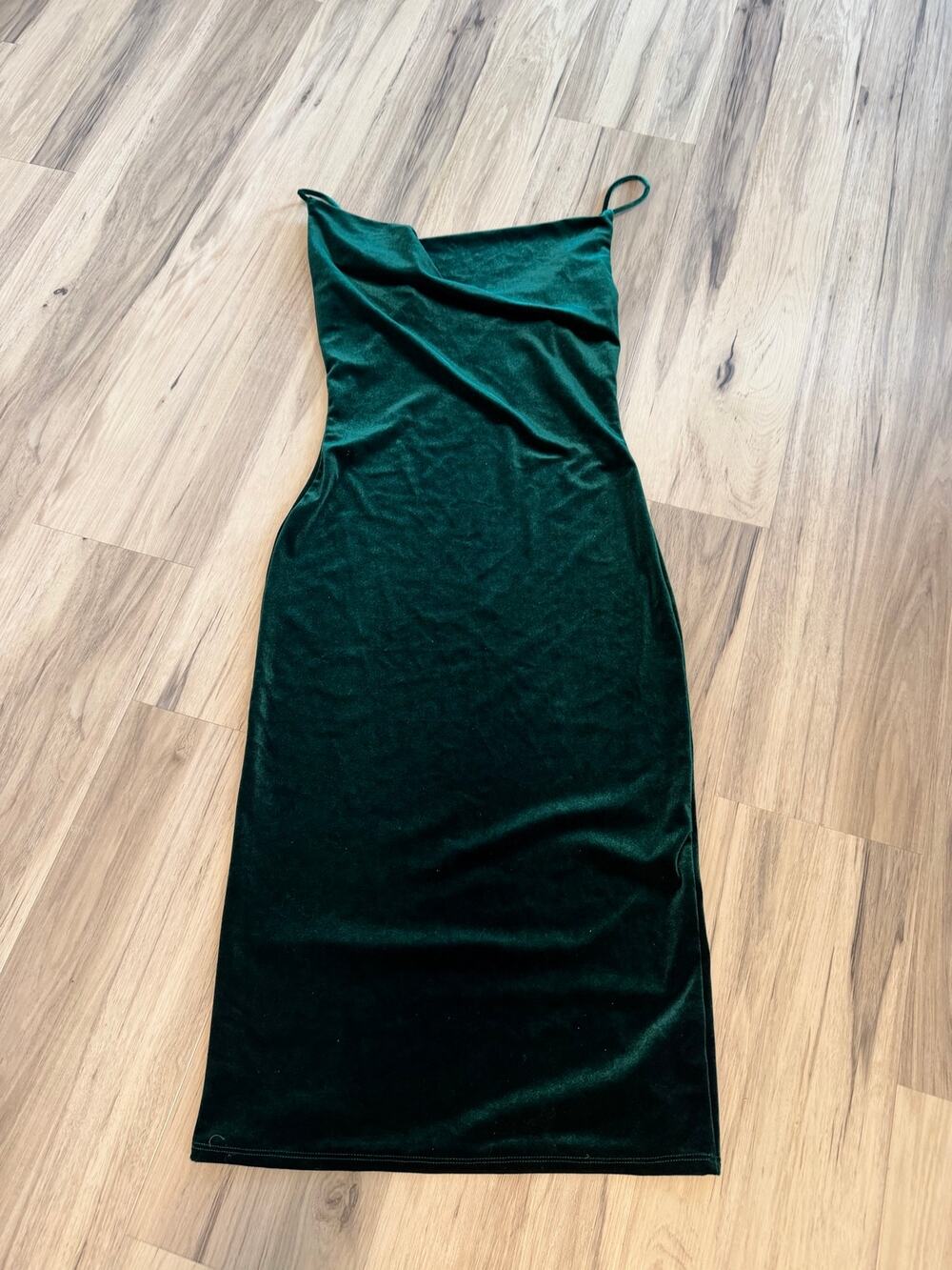 Altar'd State Women's Festive Holiday Emerald Green Velvet Midi Dress Size XS